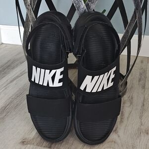Nike Black Sandals with White Logo